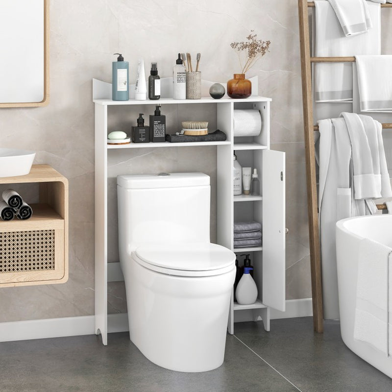 Over-the-Toilet Storage Cabinet with Integrated Toilet Paper Holder