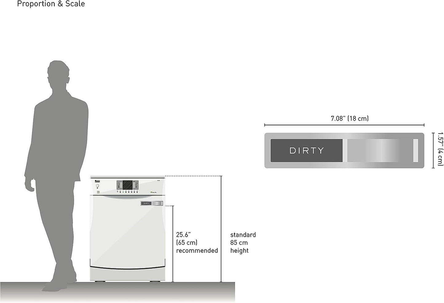 Stainless Steel Grade 304 Dishwasher Clean/Dirty Magnet Sign
