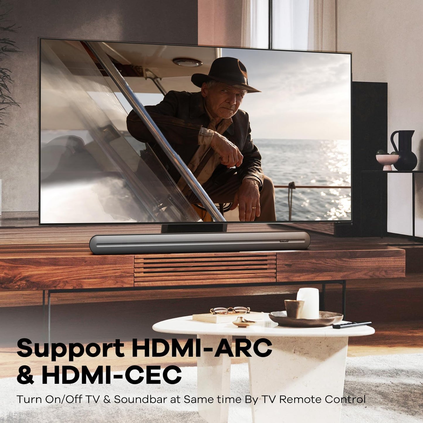 150W Bluetooth Sound Bar with Built-In Subwoofer, 36-Inch TV Speaker, Distortion-Free Clear Sound, DSP Technology, 3D Surround Sound, HDMI ARC, Optical, Coaxial, AUX Connectivity