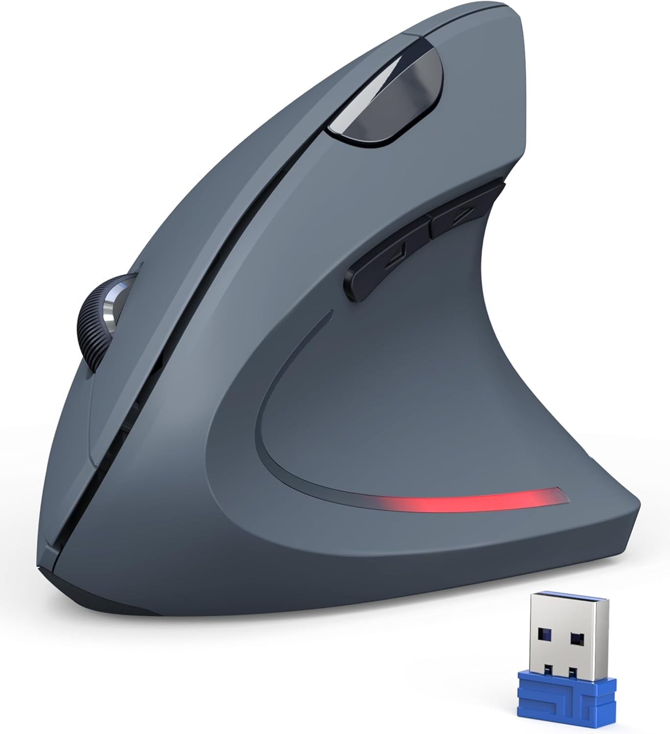 Ergonomic 4800 DPI Wireless Vertical Mouse with 5 Adjustable DPI Settings and 6 Buttons