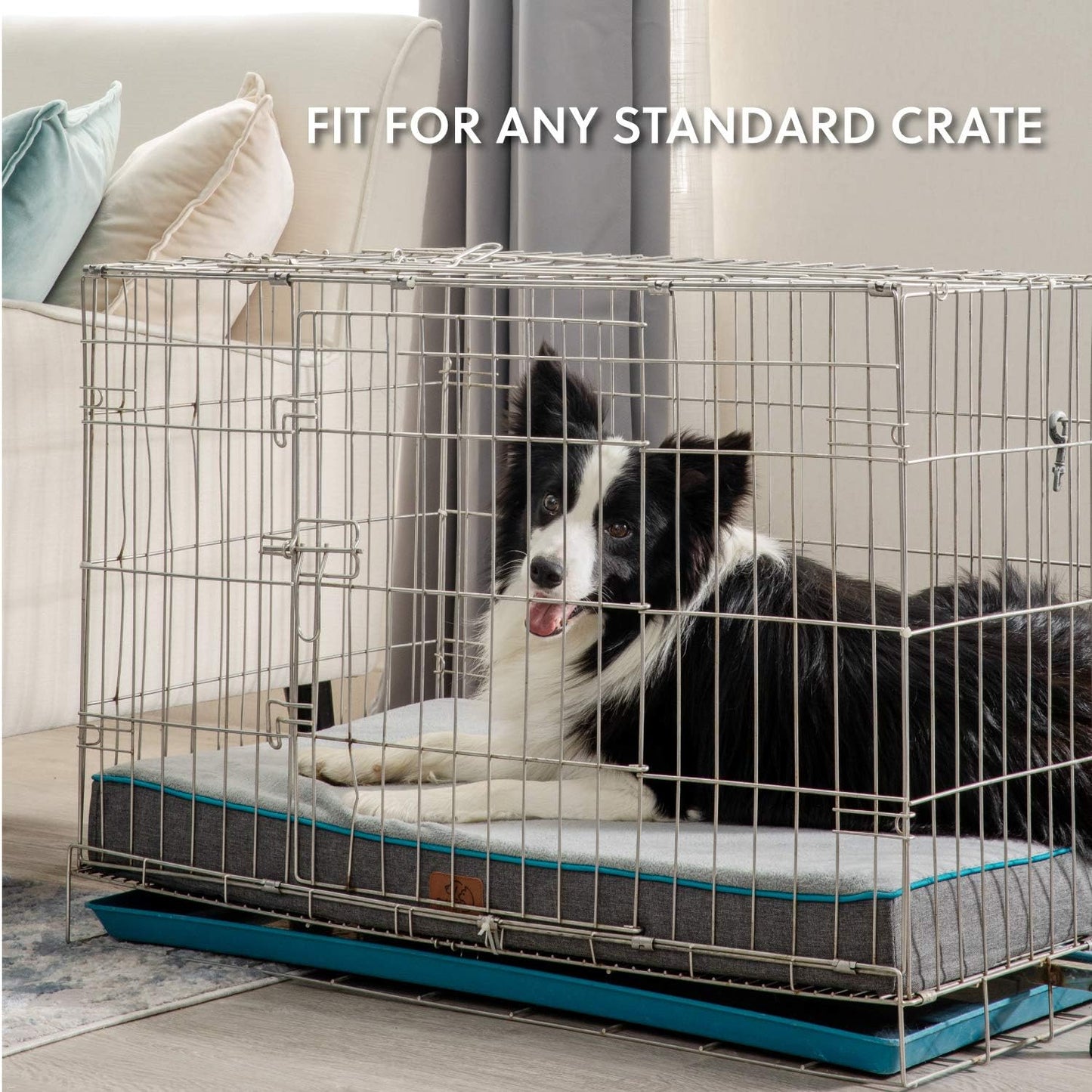 Orthopedic Dog Bed - Memory Foam Waterproof - Joint Relief, Removable Washable Cover, Plush Flannel Fleece Top, Nonskid Bottom