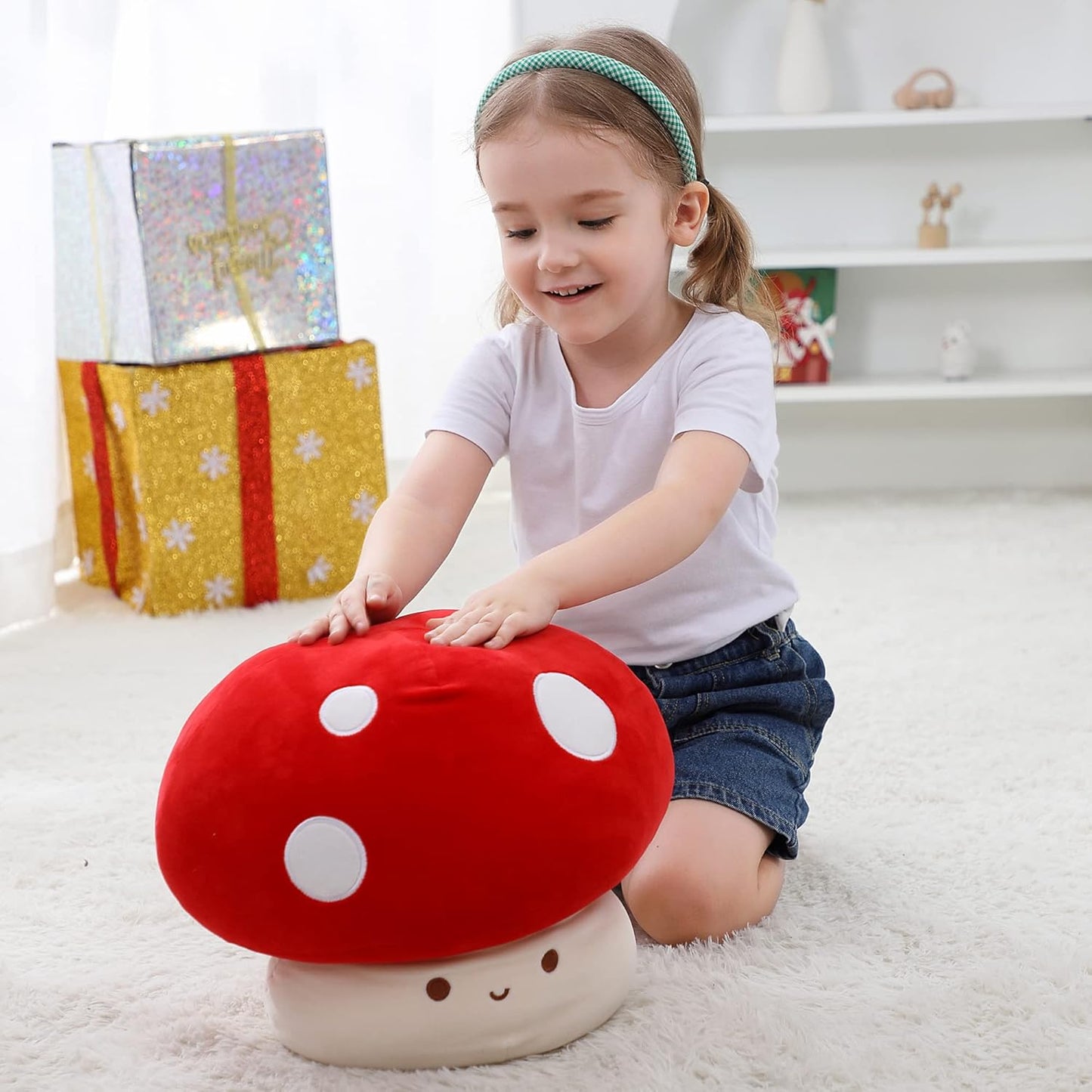 9-Inch Mushroom Plush Pillow - Adorable Stuffed Mushroom Toy