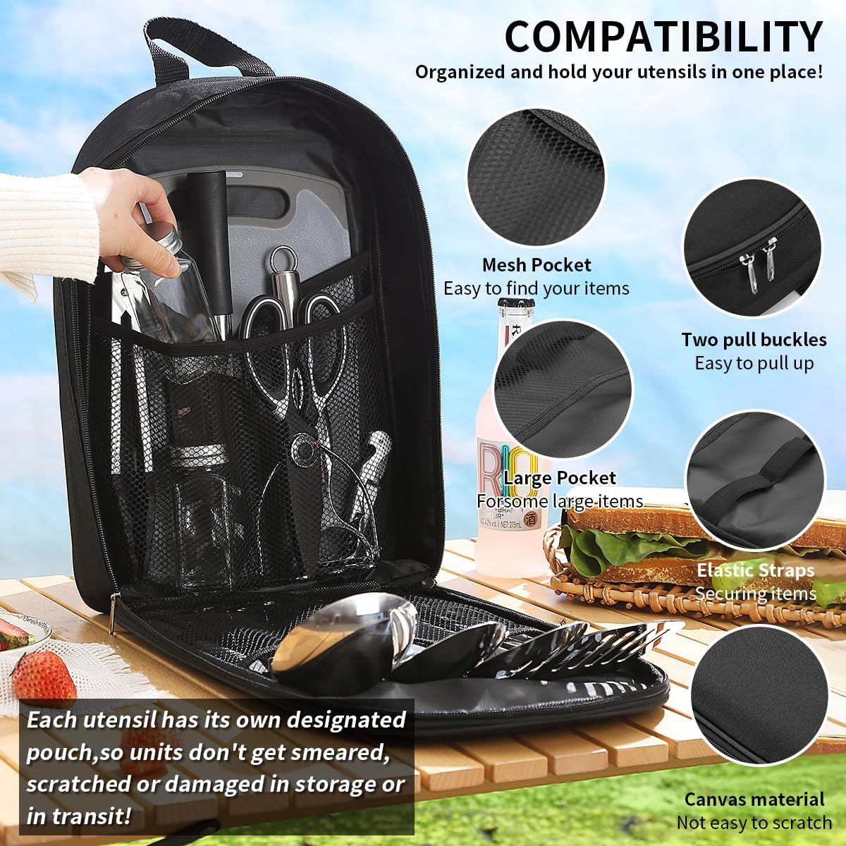 Essential Camping Accessories: Comprehensive Cooking Utensils Set for RVs, Backpacking, and Outdoor Adventures