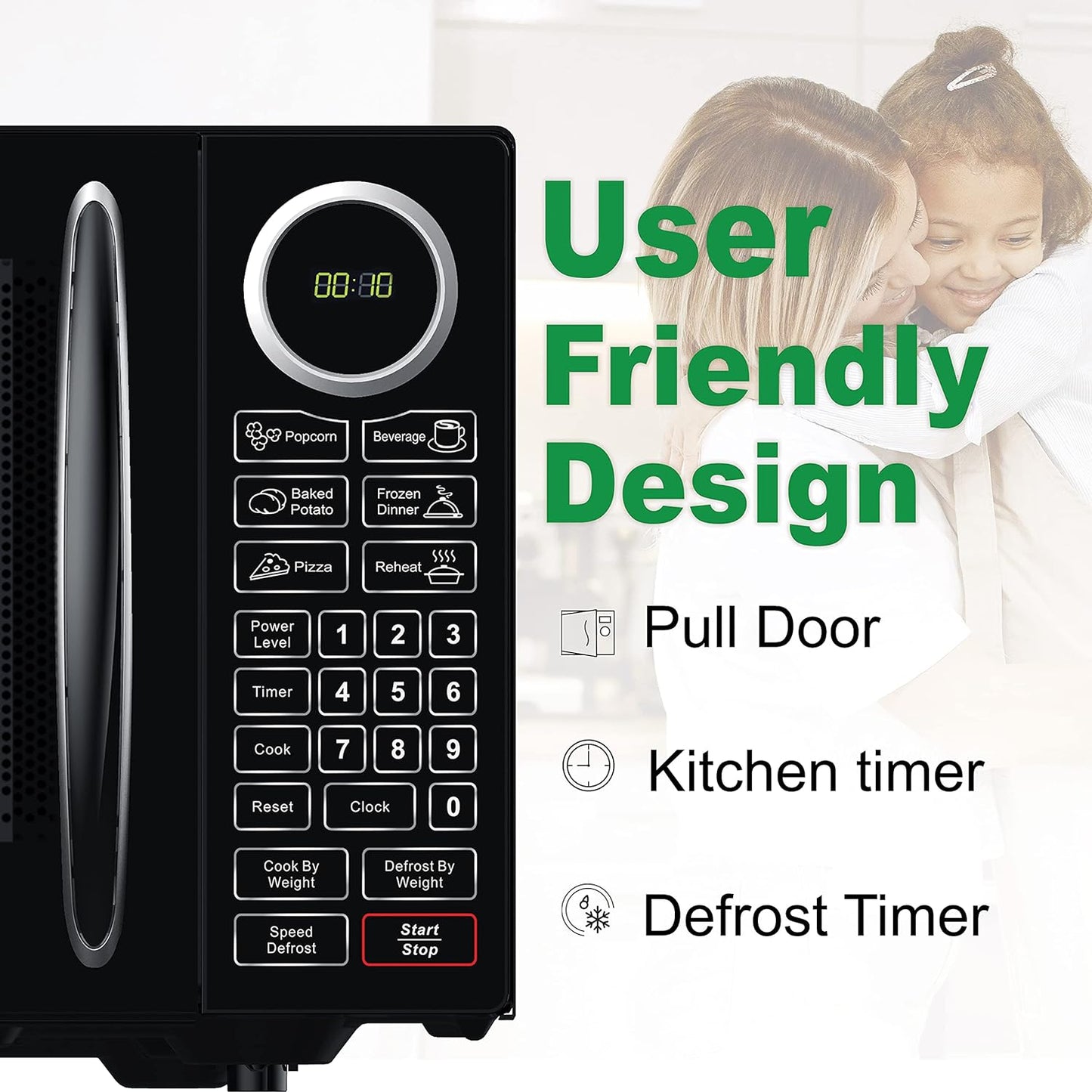 Black Countertop Microwave Oven - 0.9 Cu.