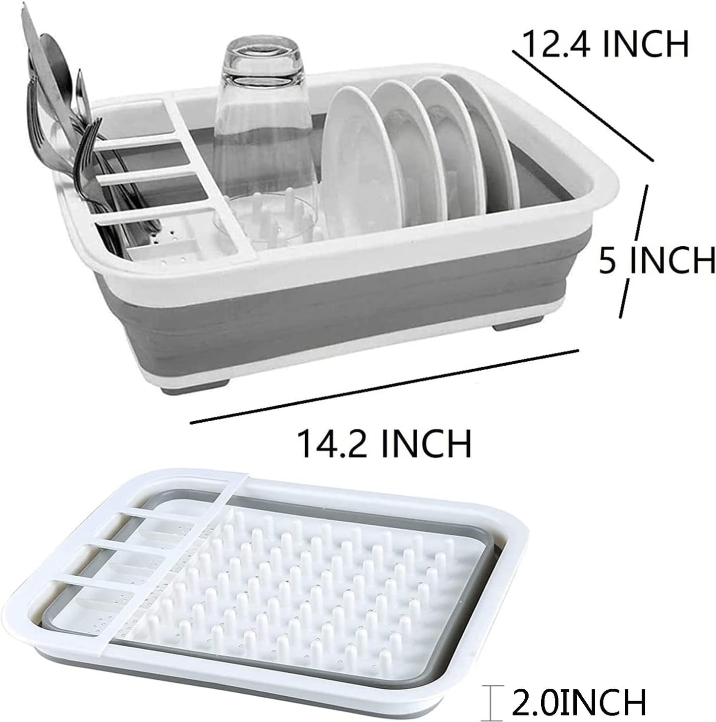 Collapsible Dish Drying Rack and Foldable Dinnerware Organizer for Space-Saving Kitchen and Outdoor Use