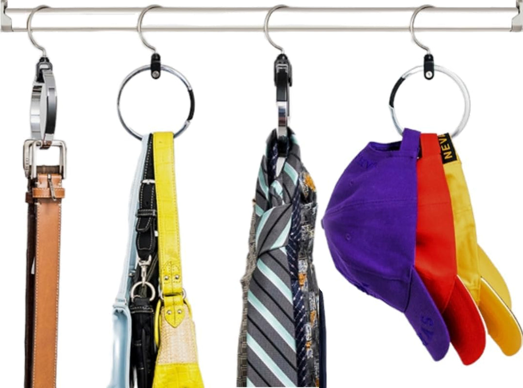 Multipurpose Closet Hanger Organizer - Efficient Space Saver for Belts, Hats, Ties, Scarves, Purses, and More