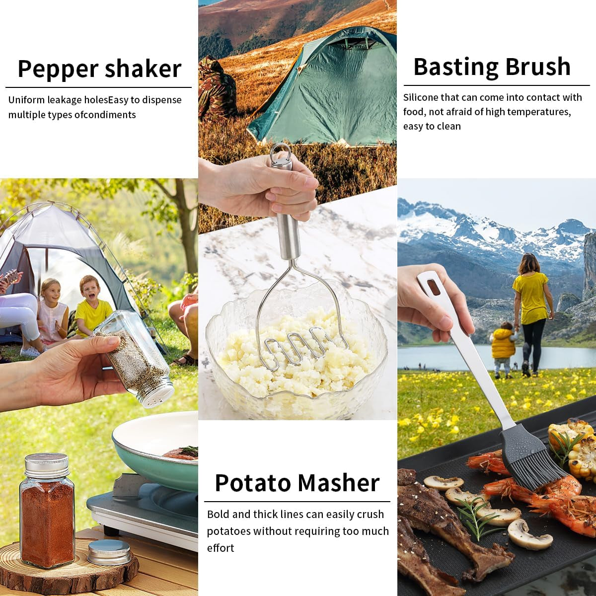 Essential Camping Accessories: Comprehensive Cooking Utensils Set for RVs, Backpacking, and Outdoor Adventures