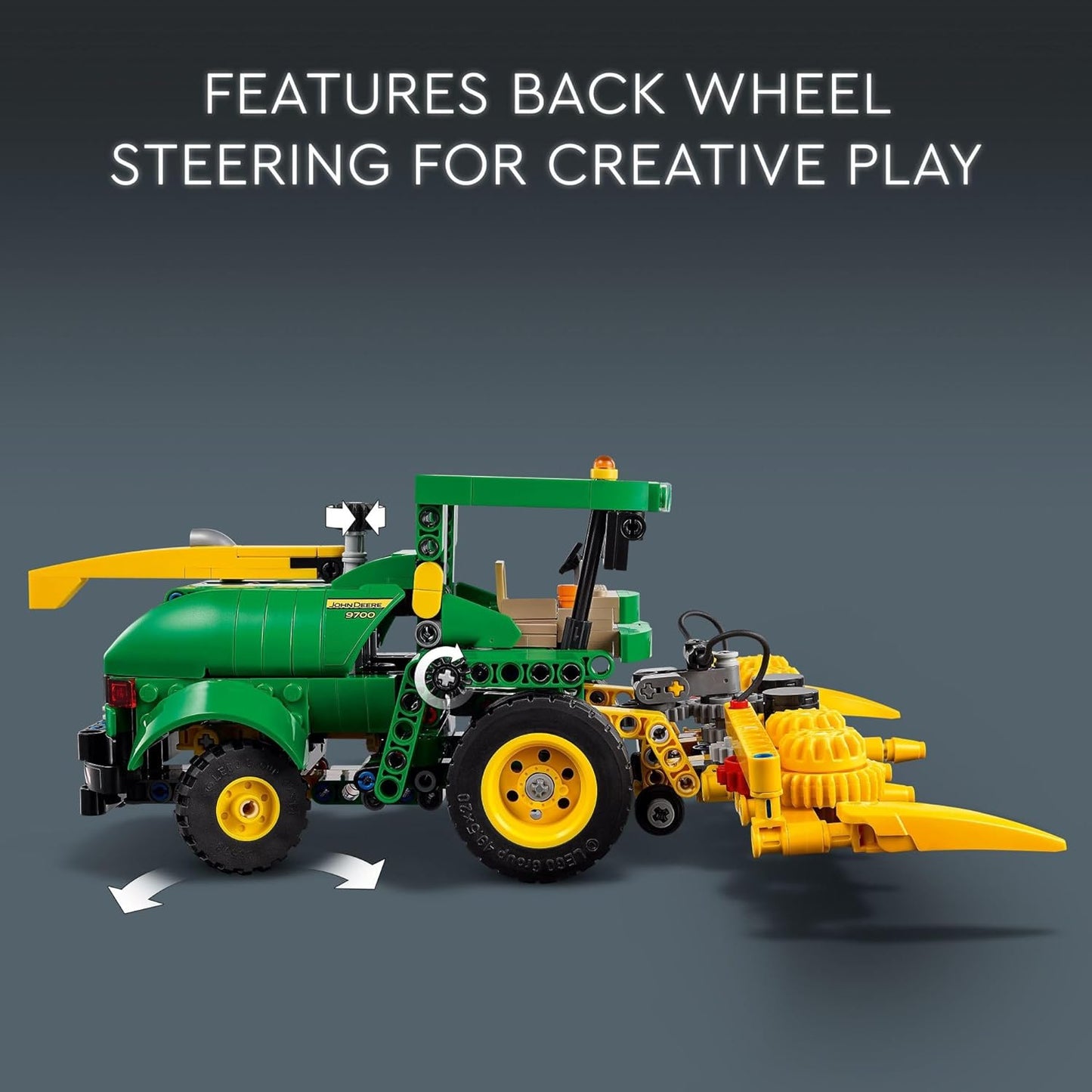 Technic John Deere 9700 Forage Harvester Tractor Toy, Buildable Farm Toy for Imaginative Play, Kids Truck Gift for Boys and Girls Ages 9 and up Who Love Farming Vehicles, 42168