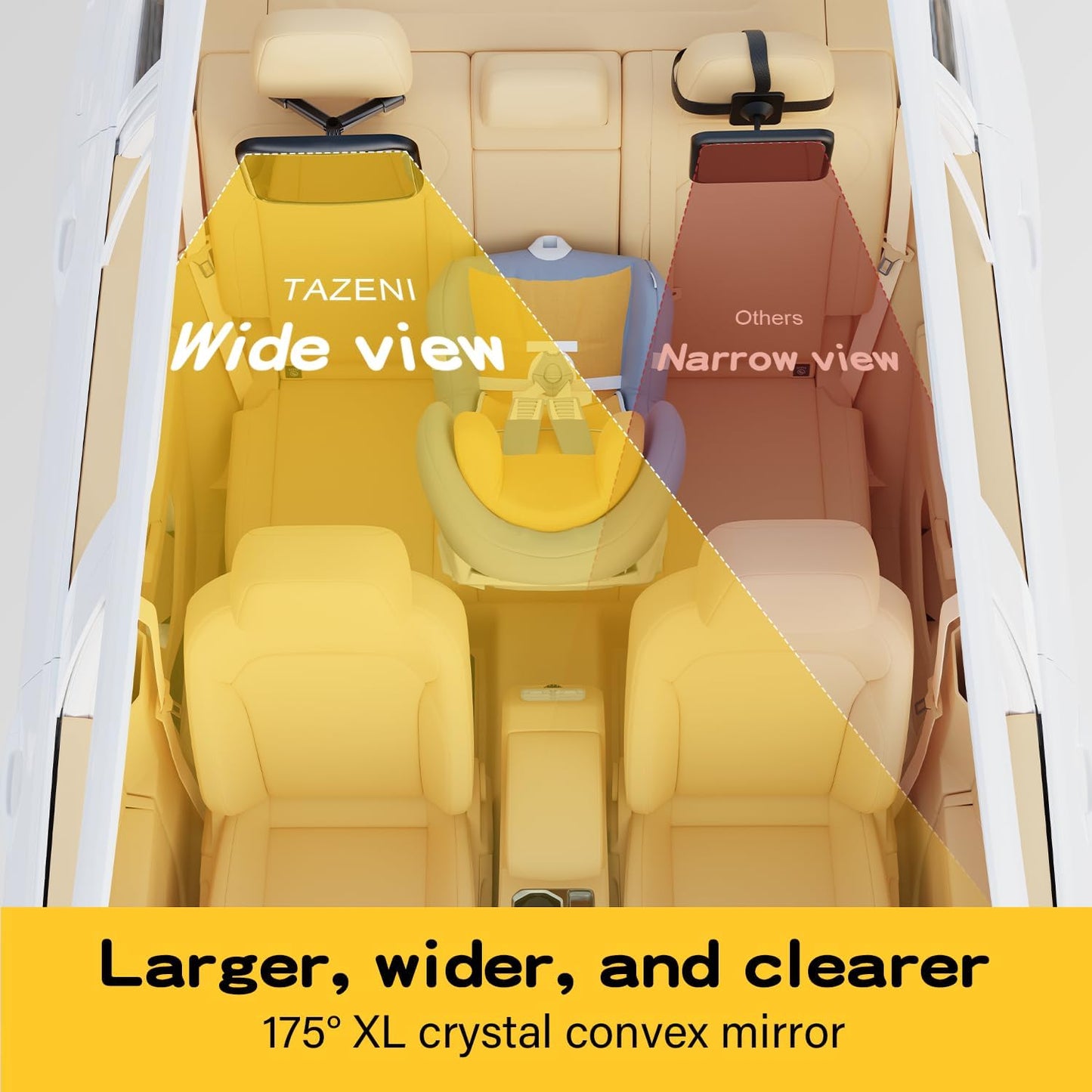 Premium Baby Car Mirror - Shatterproof Rear-Facing Seat Mirror with Easy Installation Hook Clip
