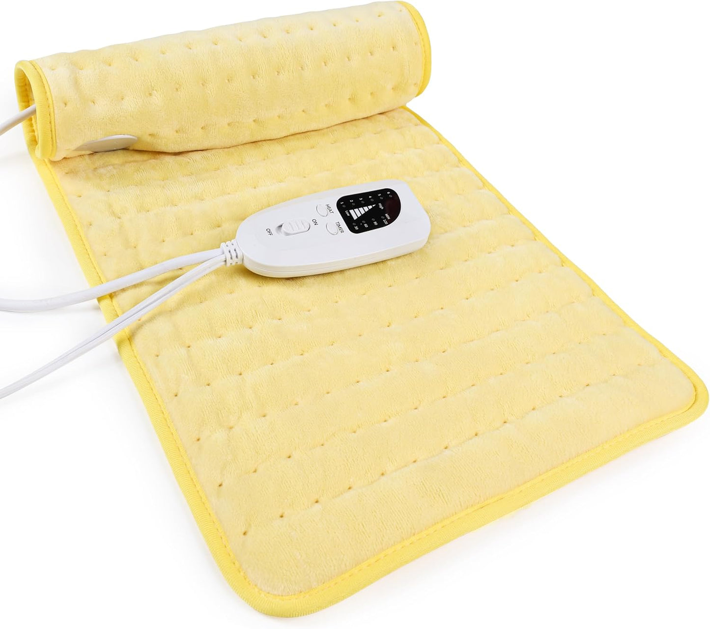 Electric Heating Pad with Moist and Dry Heat Options, Adjustable Temperature and Timer Settings