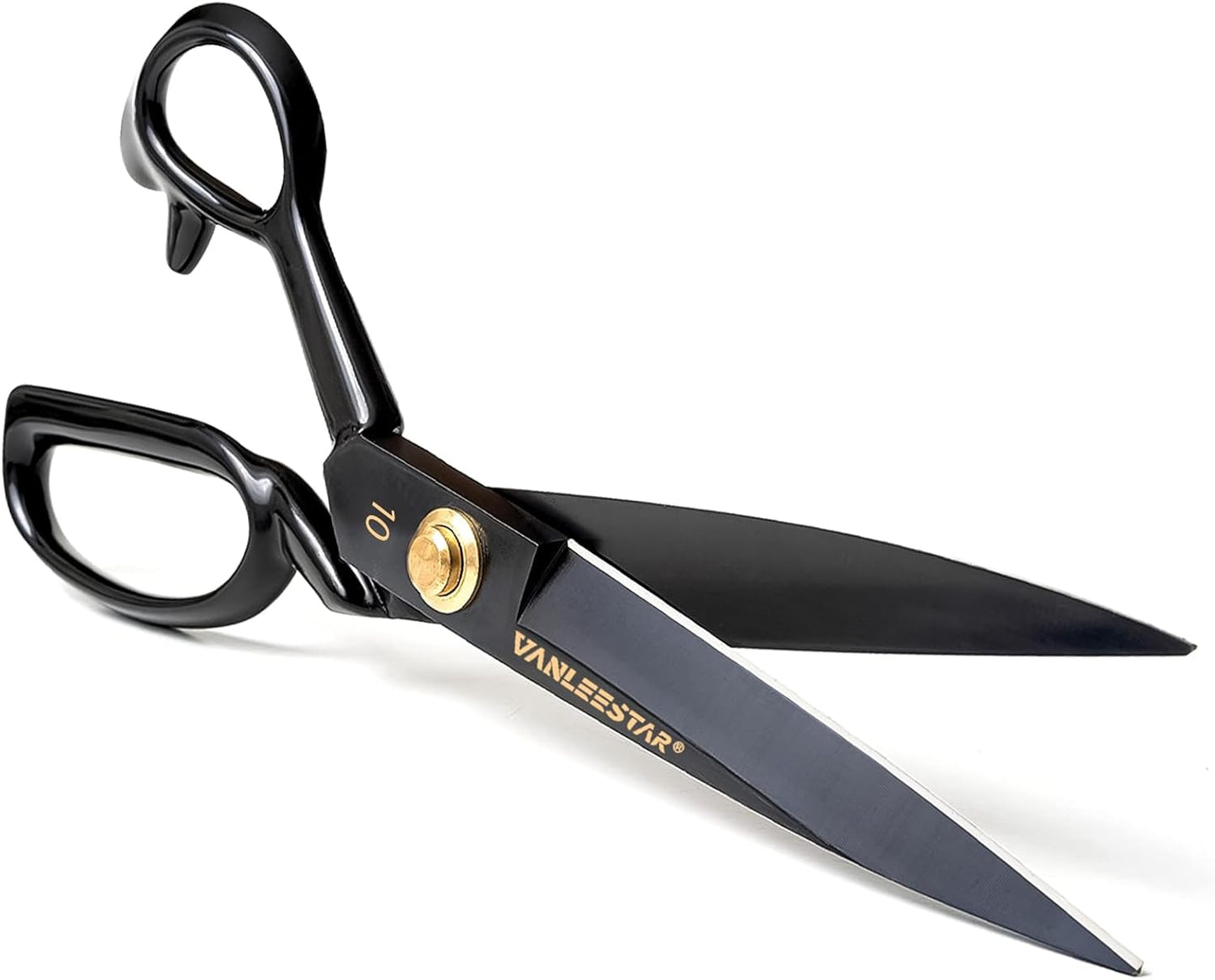 12-Inch Professional Fabric Scissors - High Carbon Steel Heavy Duty Cutting Shears for Fabric, Leather, and Raw Materials (Right Hand, Black)