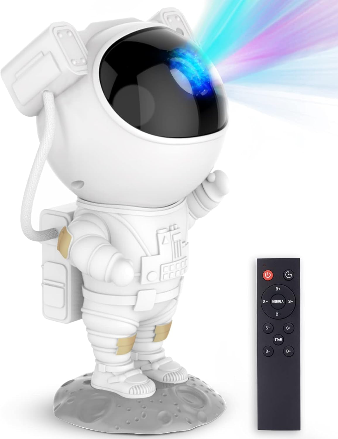 Astronaut Star Projector Night Light - Galaxy Nebula Ceiling Projection Lamp with Timer and 360° Adjustable Design for Kids and Adults Room Decor