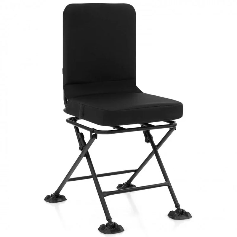 Swivel Folding Chair with Ergonomic Backrest and Padded Cushioning