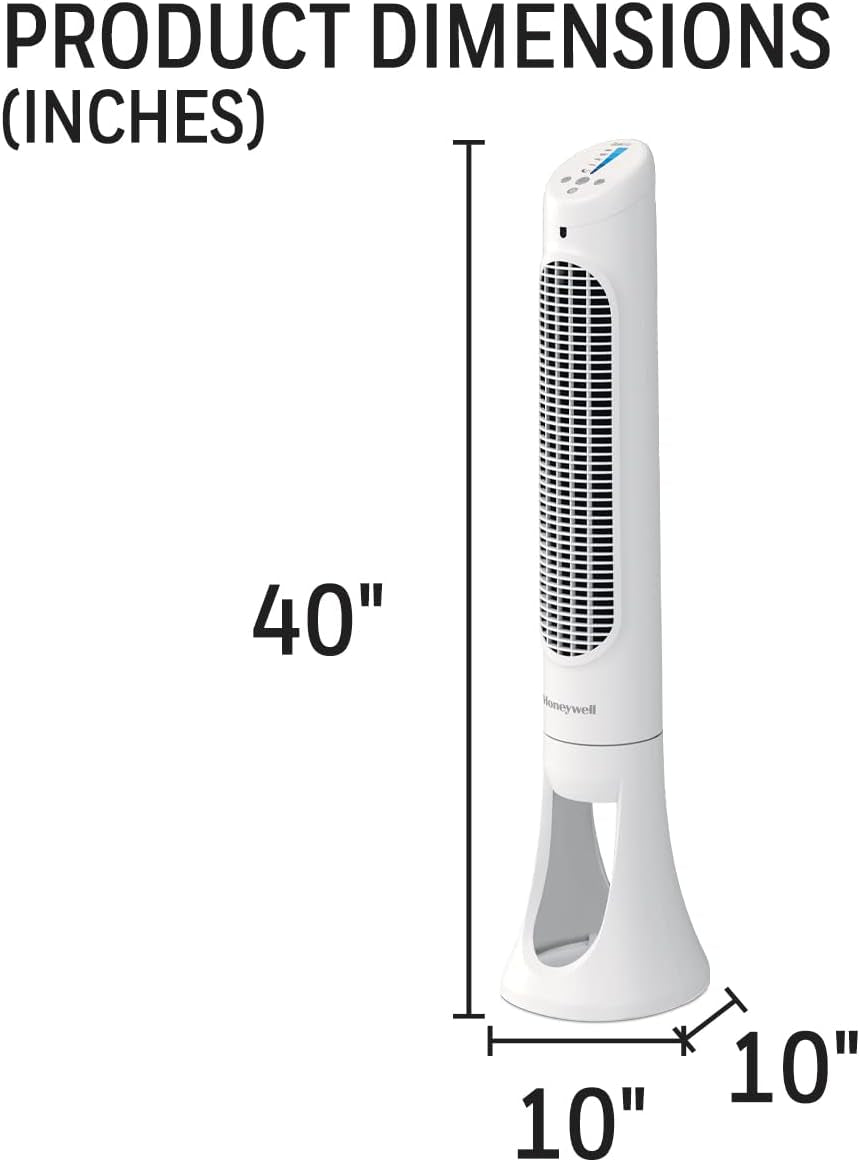 40-Inch Tower Fan with 75° Oscillation, Remote Control, 5 Speed Settings, Auto Shut-Off, and Slim Design for Home, Bedroom, and Office - White