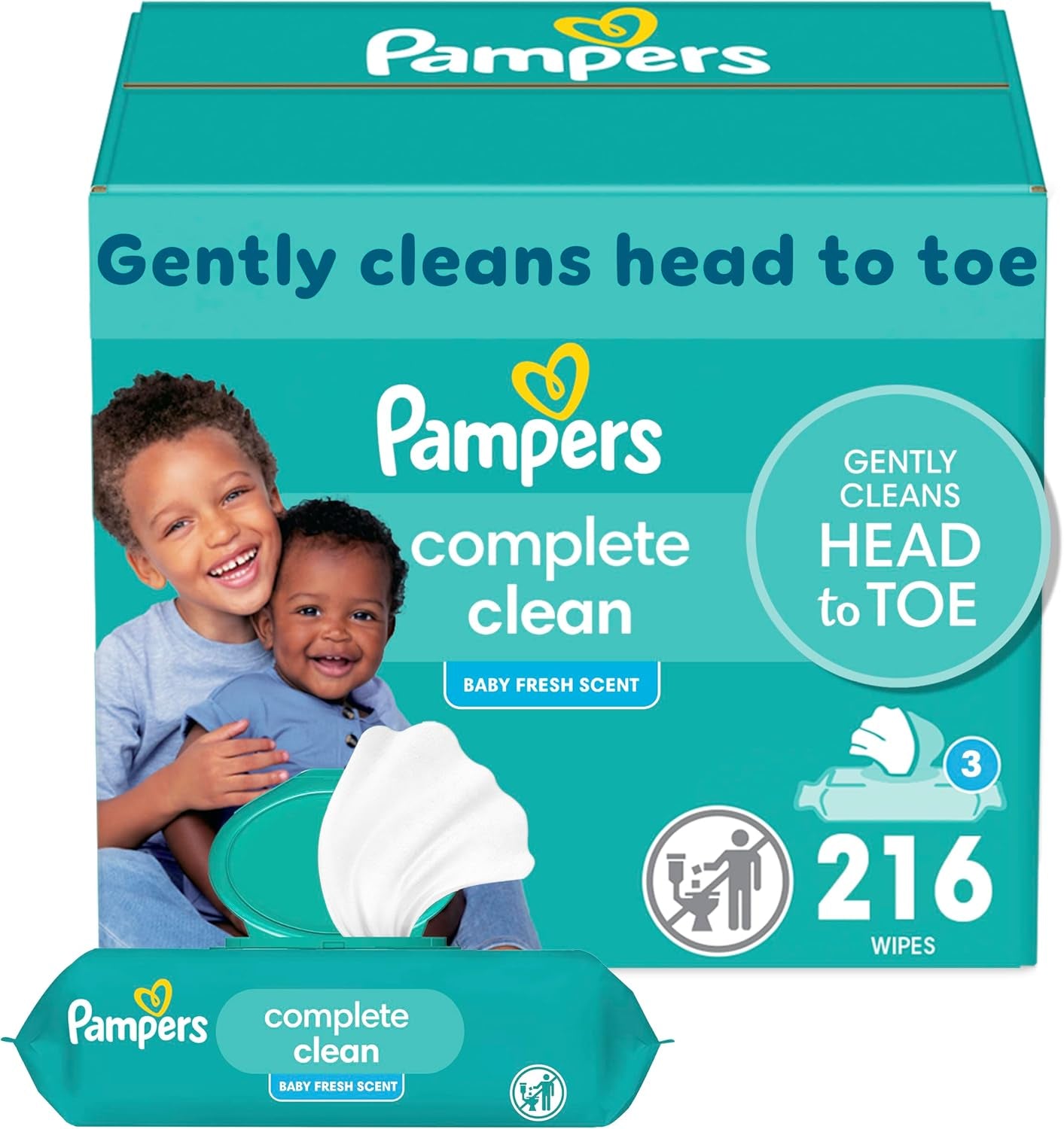 Complete Clean Baby Wipes - Fresh Scent 3X Pop-Top Packs 216 Count