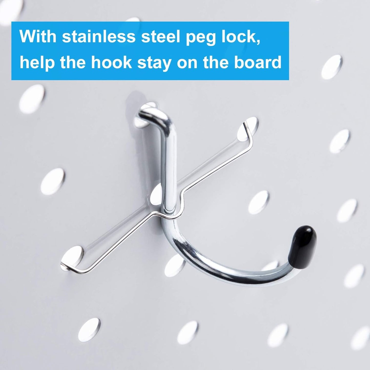 Assorted Pegboard Hooks and Bins Set with Peg Locks for Tool Organization, 80 Pieces