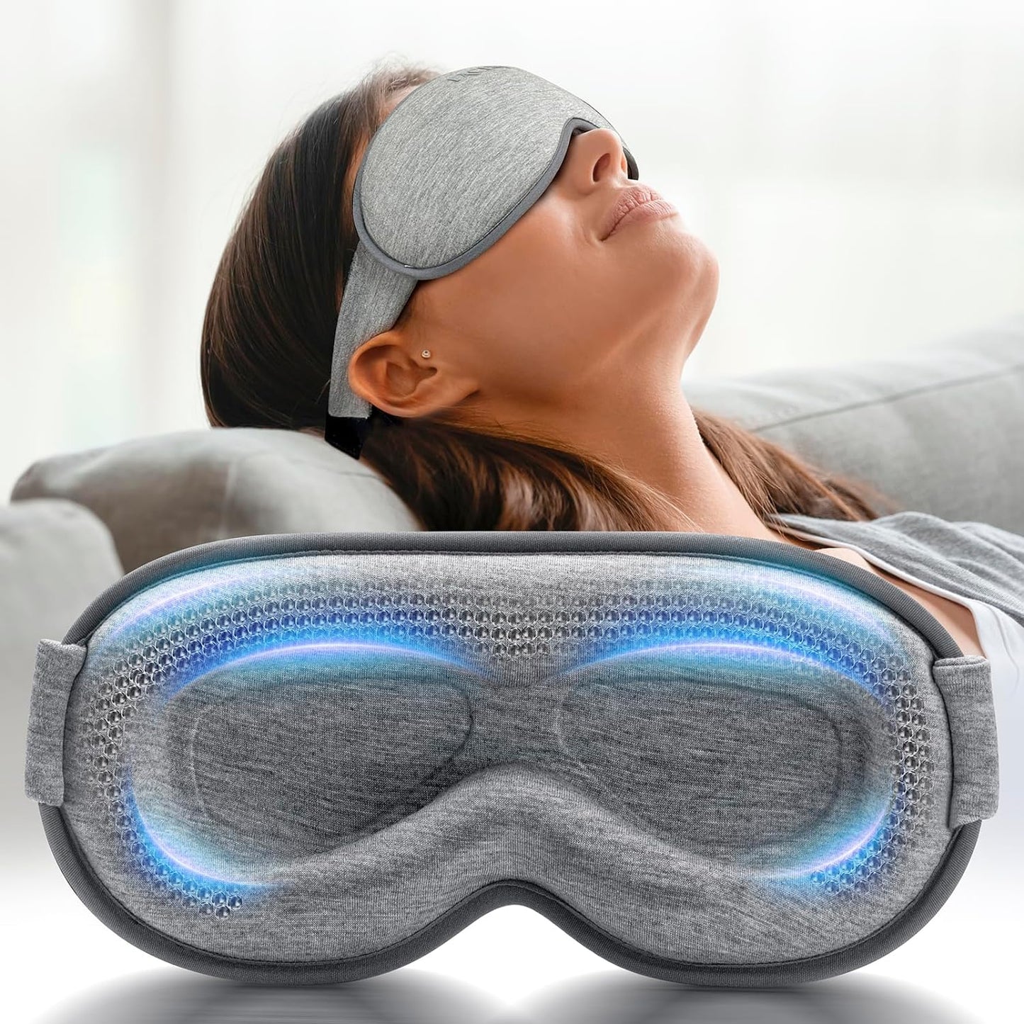 3D Contoured Weighted Sleep Mask for Men and Women - Light Blocking Soft Memory Foam for Travel and Night Shift Comfort (Pink)
