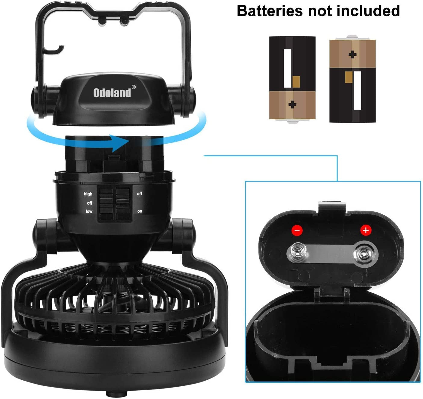 Portable LED Camping Lantern with Integrated Ceiling Fan - Essential Hurricane Emergency Survival Kit