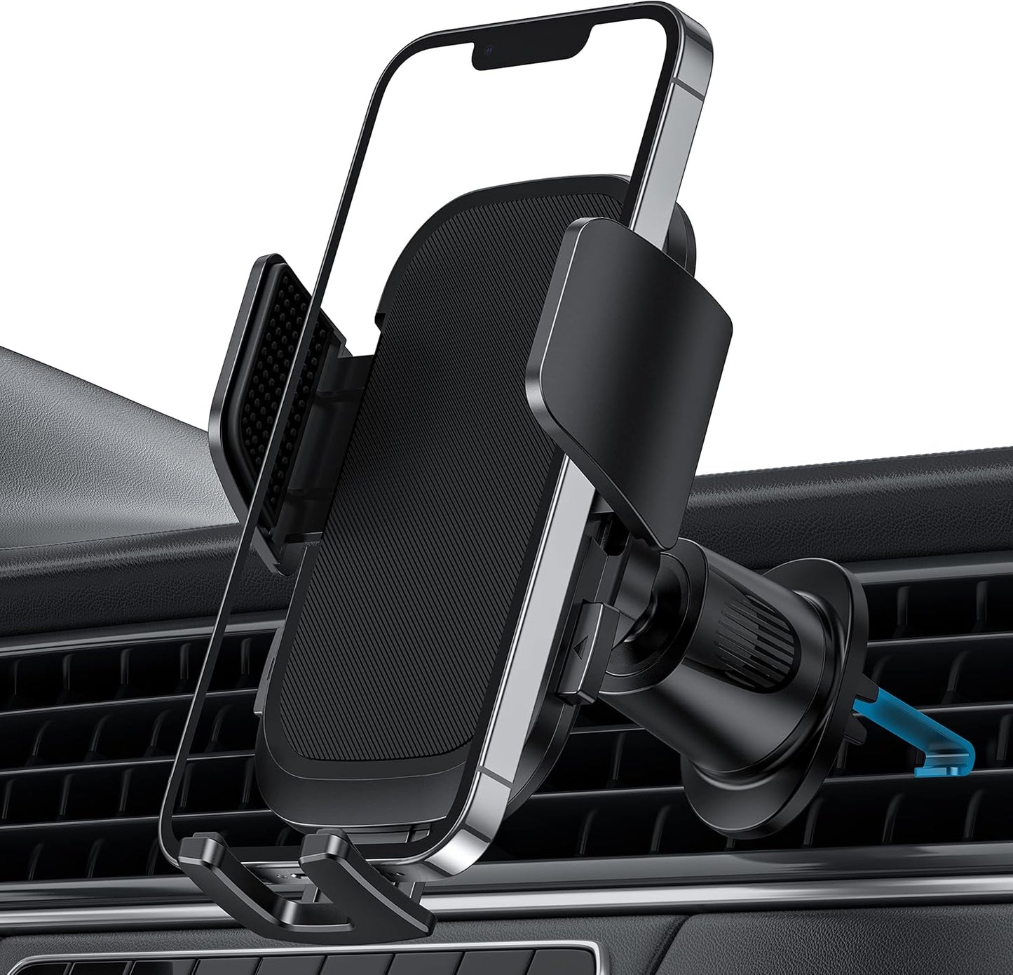 Universal 360° Rotation Car Phone Holder with Air Vent Mount and Secure Hook Clip - One-Touch Compatibility for All Smartphones