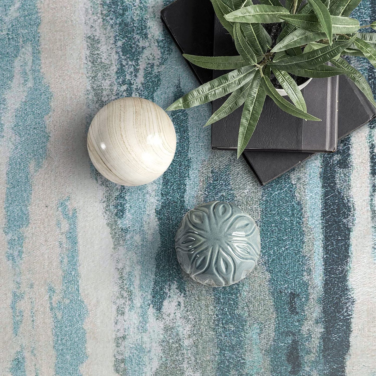 Modern Soft Abstract Area Rug for Living Room, Bedroom, Kitchen, and Dining Room - Medium Pile Carpet Floor Mat