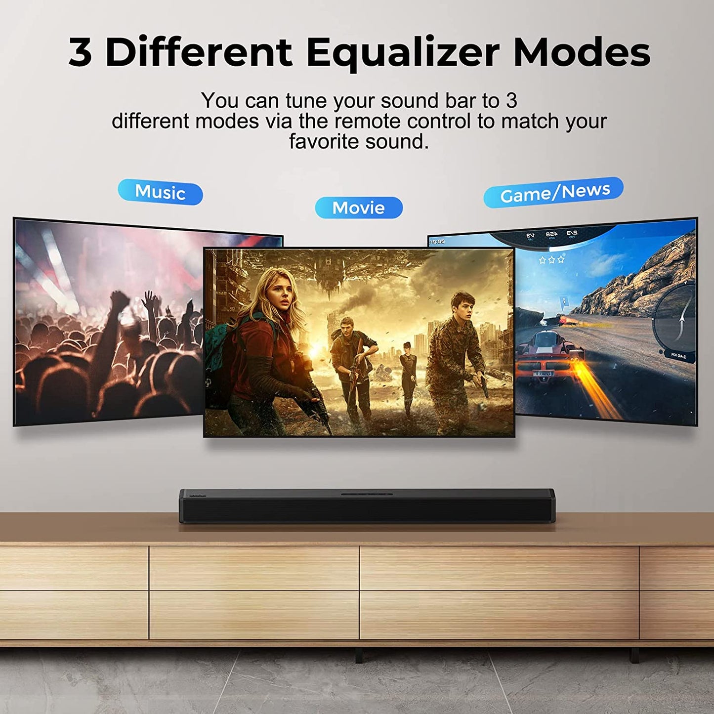 5.0 Soundbar for TV and Home Theater Audio with Dynamic Bass, 3D Surround Sound, Dialogue Enhancement, and Multiple Connectivity Options, Wall Mountable
