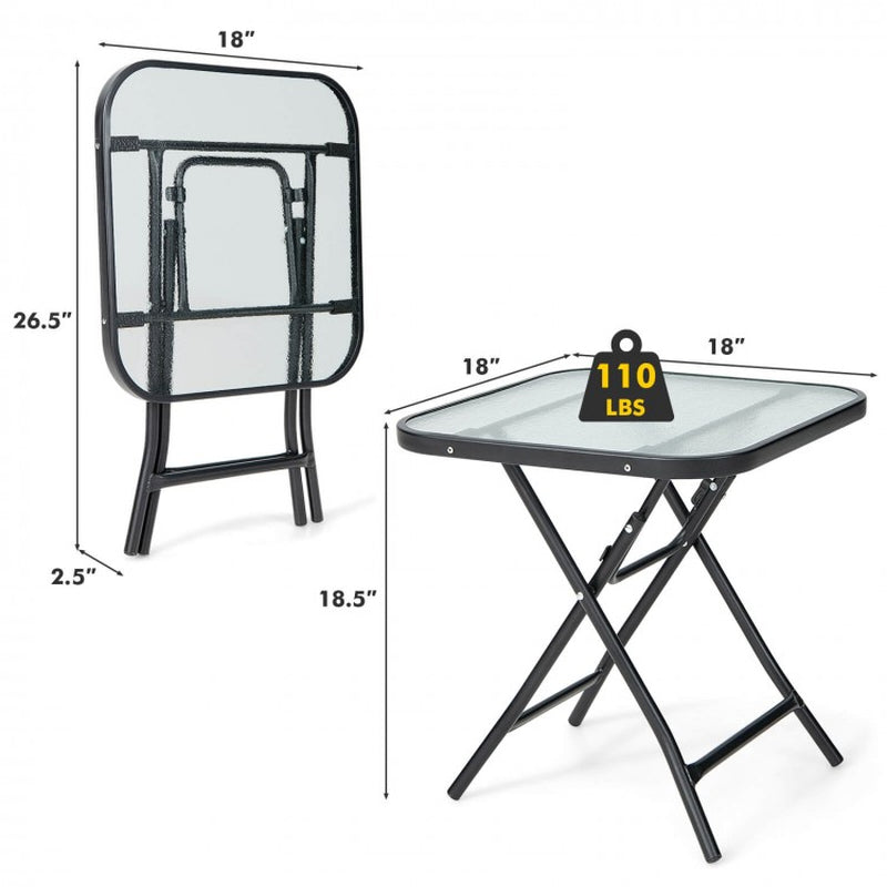 18-Inch Square Patio Bistro Table with Durable Rustproof Frame