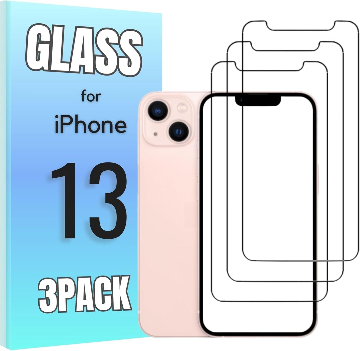 3-Pack Tempered Glass Screen Protector for iPhone 15 Pro - High Transparency, 9H Hardness, Ultra Tactile Protection for 6.1" Display