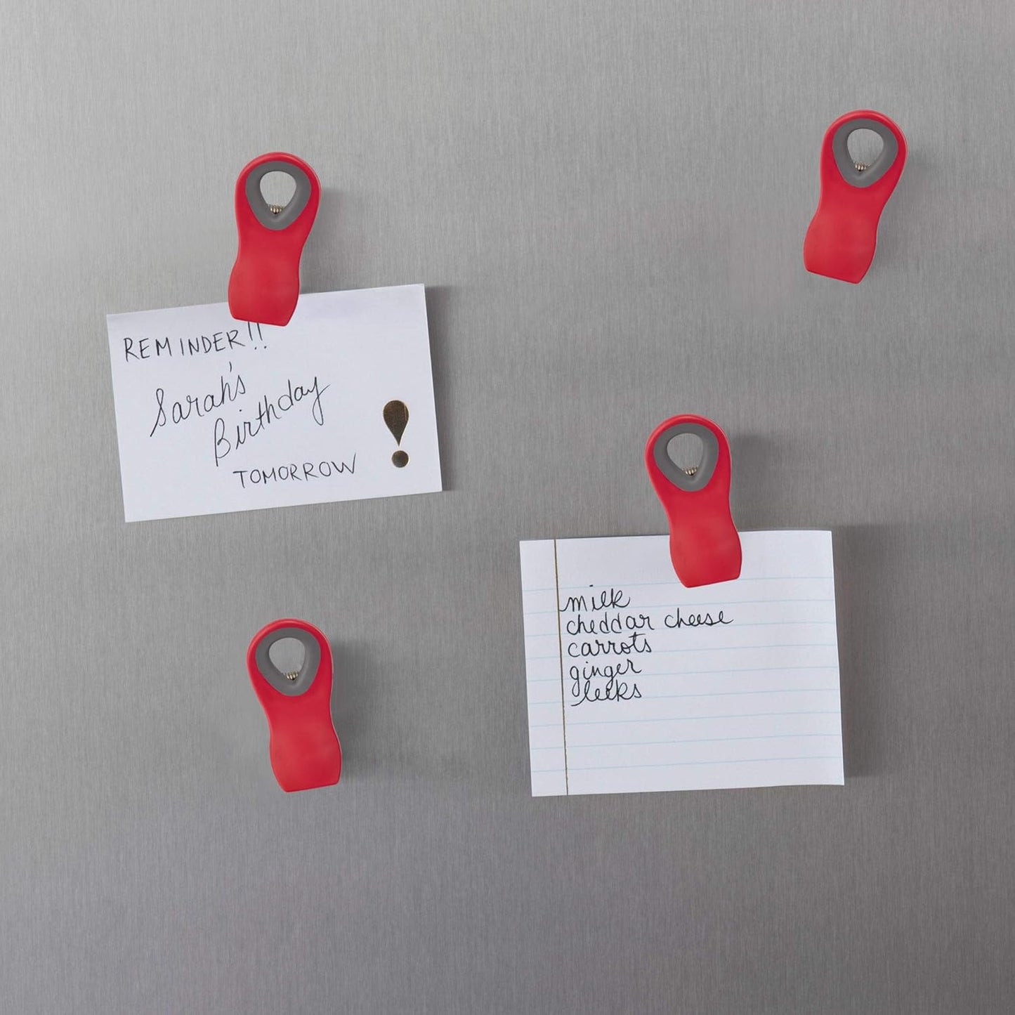 Magnetic Bag Clips for Food Storage - Airtight Seal Grip for Bread, Snack, and Food Bags (Red, Pack of 20)