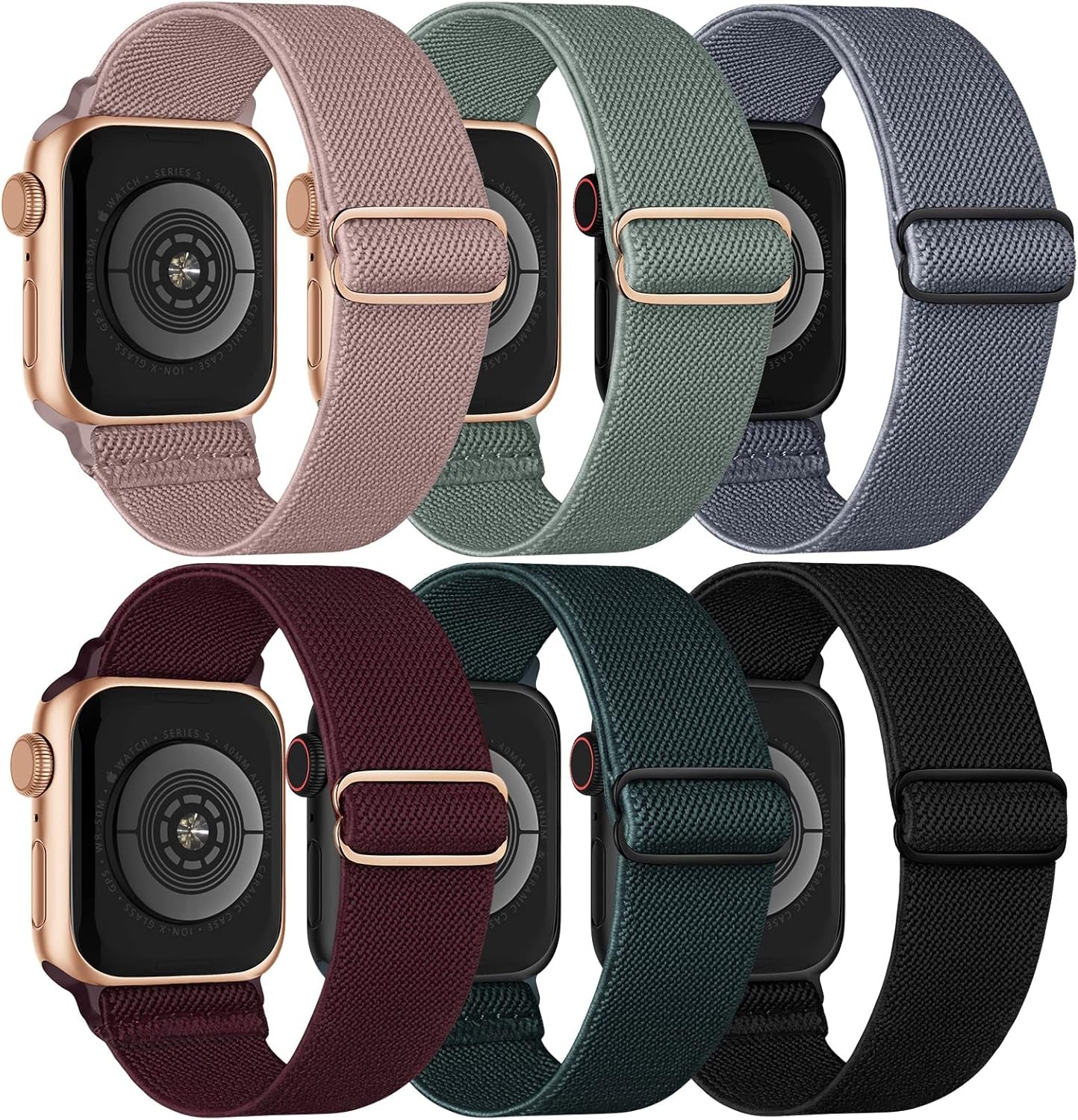 Stretchy Solo Loop Bands Compatible with Apple Watch Band 38Mm 40Mm 41Mm 42Mm, Braided Elastic Nylon Women Men Straps for Iwatch Ultra 2, Ultra, Series 10/9/8/7/6/5/4/3/2/1/SE