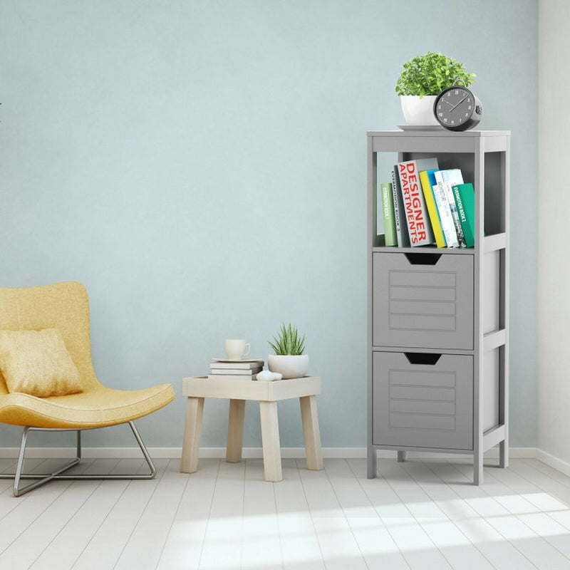 Bathroom Wooden Floor Cabinet Multifunction Storage Rack Stand Organizer