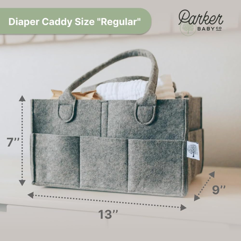 Baby Diaper Caddy - Nursery Storage Bin, Car Organizer for Diapers and Baby Wipes