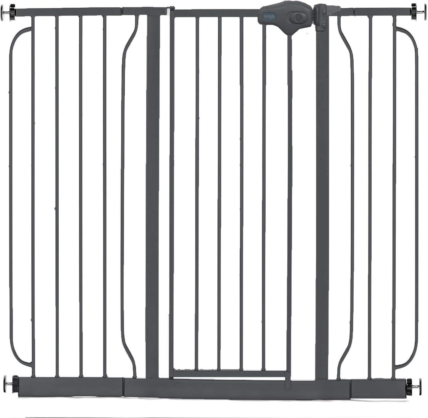 Extra Wide 49-Inch Baby Gate with Extension Kits and Pressure Mounting System - White