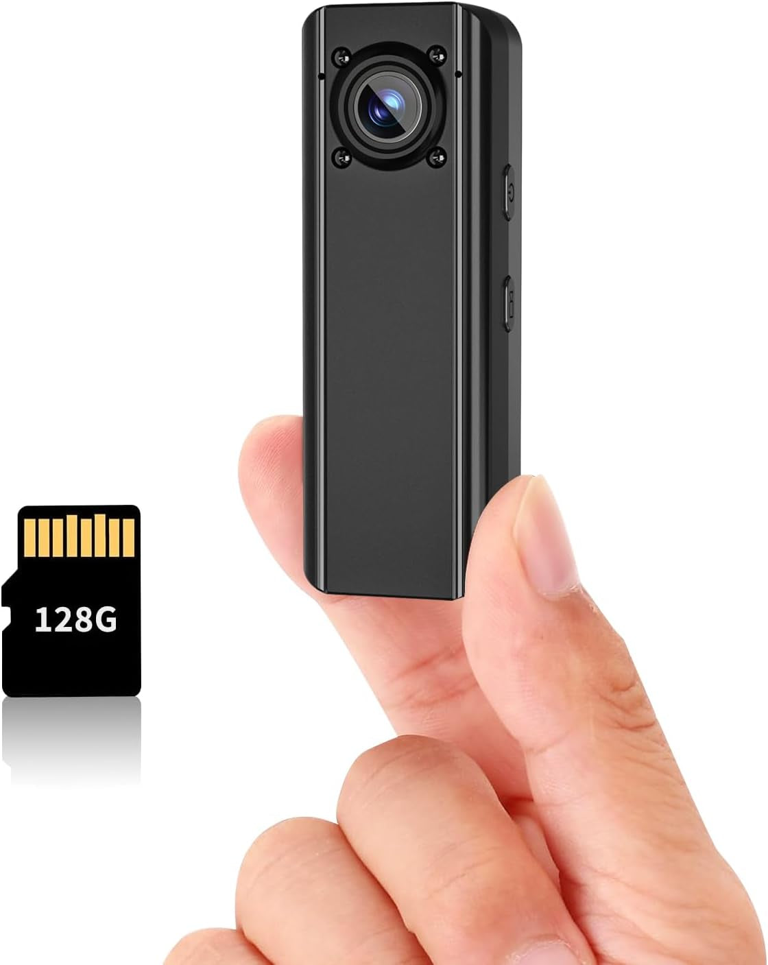 4K HD Mini Body Camera with 128GB Memory Card - Wearable Camcorder - Portable with Back Clip