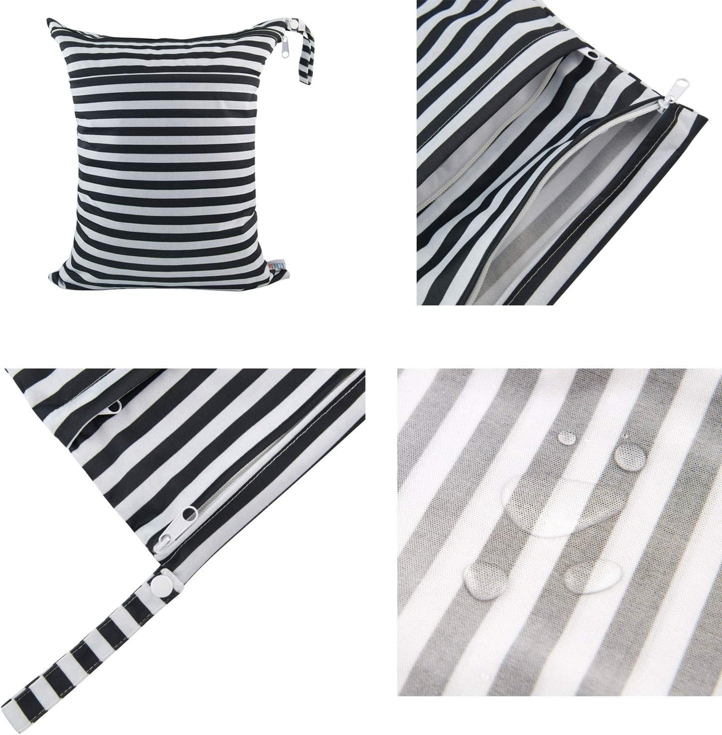 Waterproof Reusable Wet Dry Bags - Dual Pockets - 3-Pack for Travel