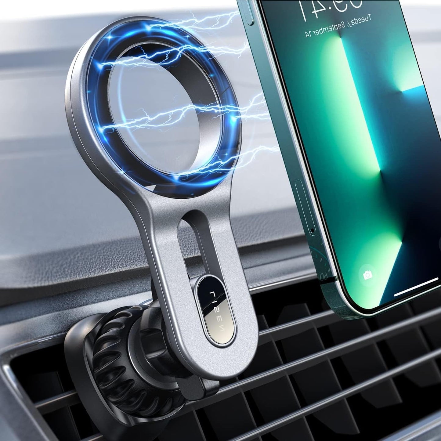 MagSafe-Compatible Car Mount Upgrade with 18 Magnets for iPhone 16 Pro Max - Super Stable Magnetic Phone Holder for Air Vent, Compatible with iPhone 13/14/15 Pro Max Plus