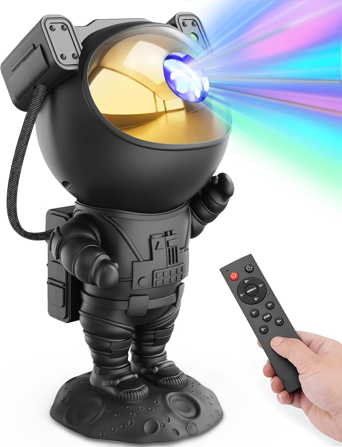 Astronaut Star Projector Night Light - Galaxy Nebula Ceiling Projection Lamp with Timer and 360° Adjustable Design for Kids and Adults Room Decor