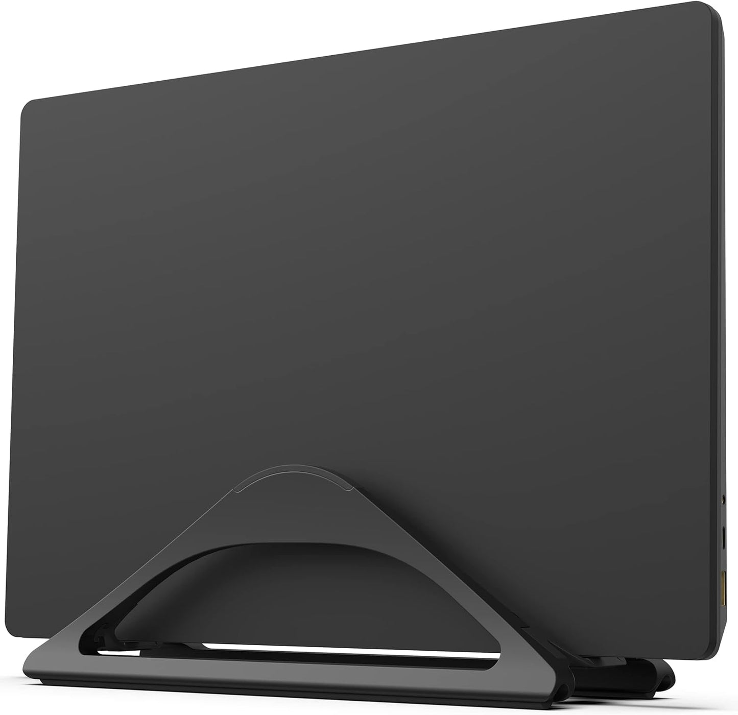 Vertical Laptop Stand for Desks (Matte Black) | Adjustable Holder to Dock Apple Macbook, Macbook Pro, and Other Laptops to Organize Work & Home Office