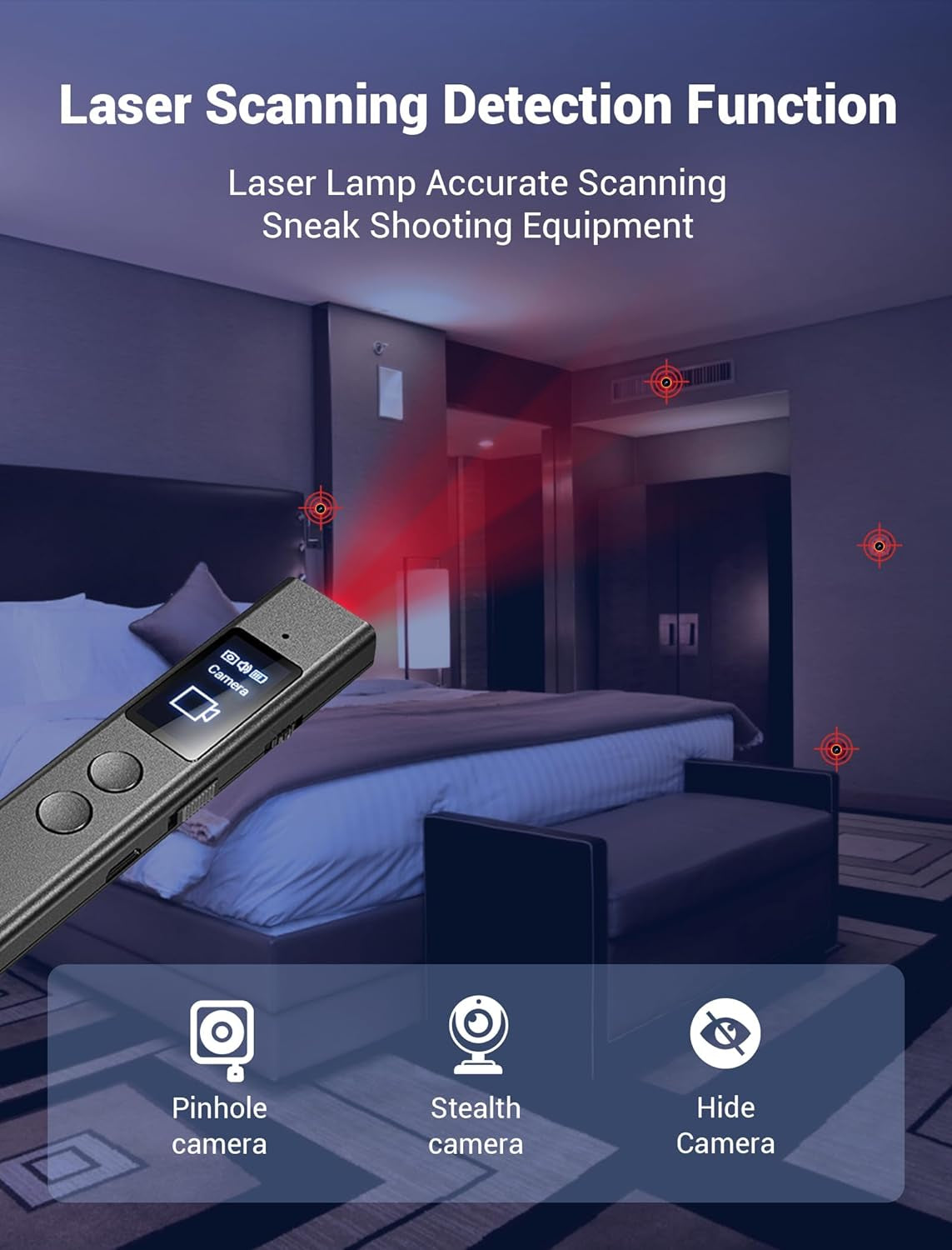 Hidden Camera and Bug Detector: Anti-Spy and GPS Tracker Detection for Travel, Home and Commercial Use