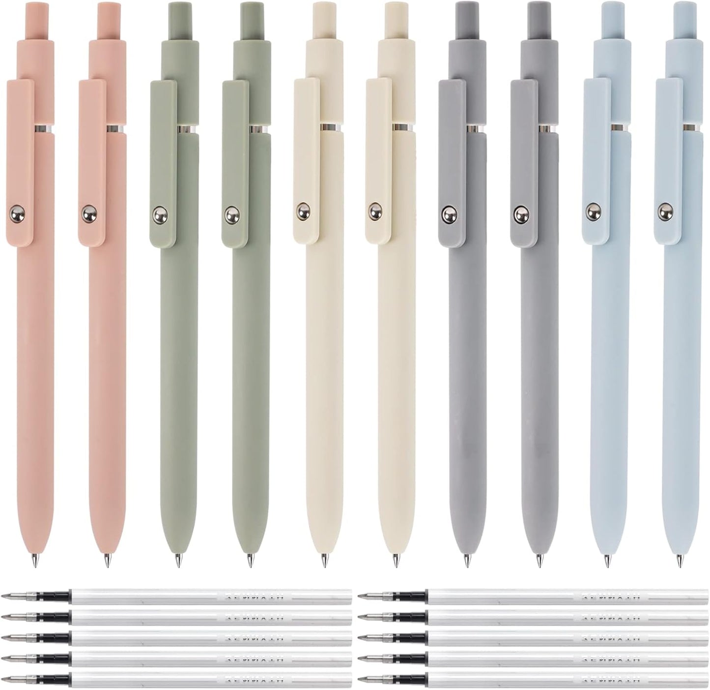 5 PCS Quick Dry Ink Pens, Gel Pens Fine Point Smooth Writing, Retractable 0.5 Mm Black Ink Pens, Rollerball Pens for Note Taking School Office Supplies, Cute Pens for Women Gifts(5Pens)