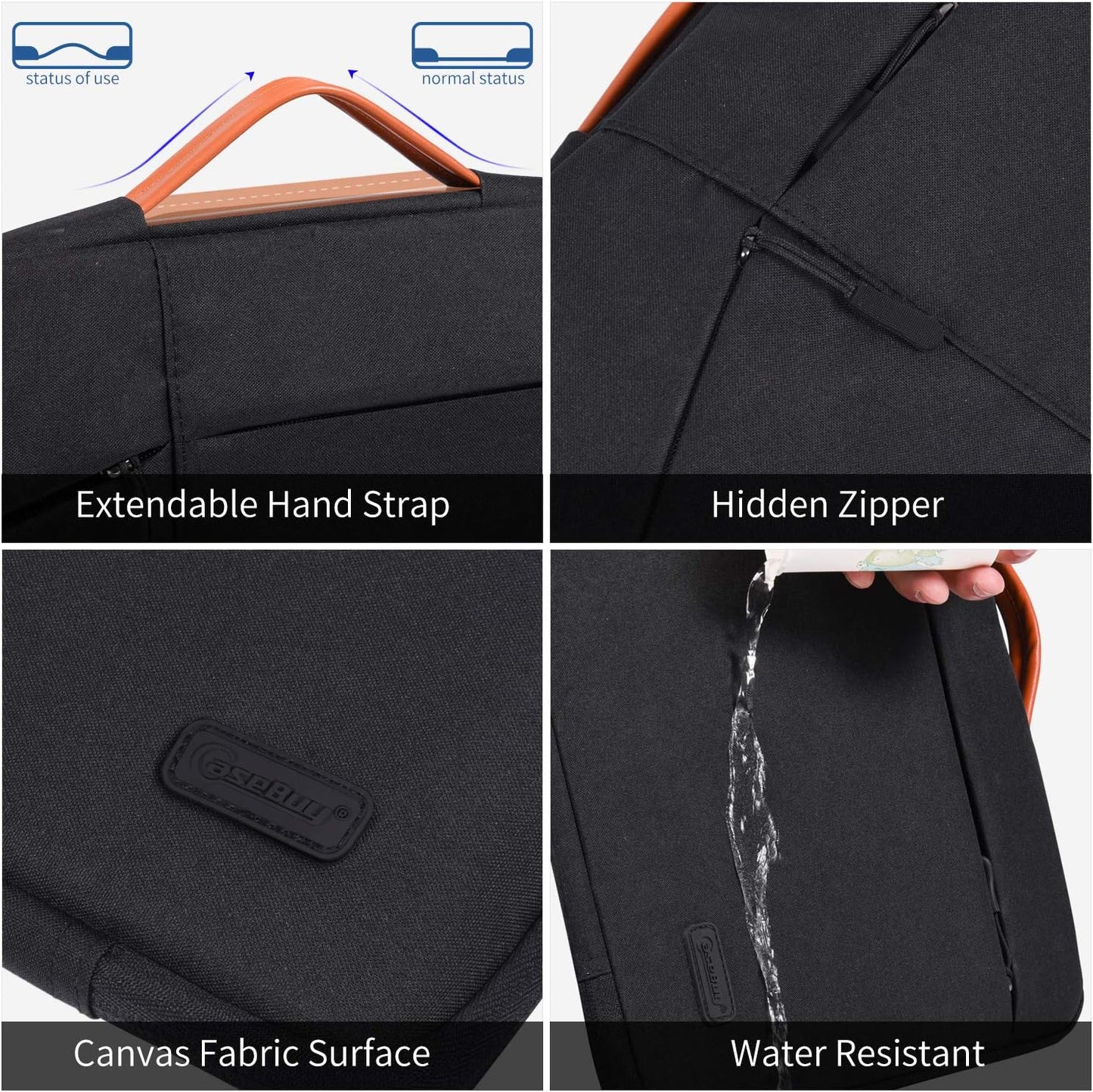15.6-Inch Laptop Briefcase Compatible with Acer Aspire, HP ENVY, Lenovo, MSI, and ASUS Notebooks