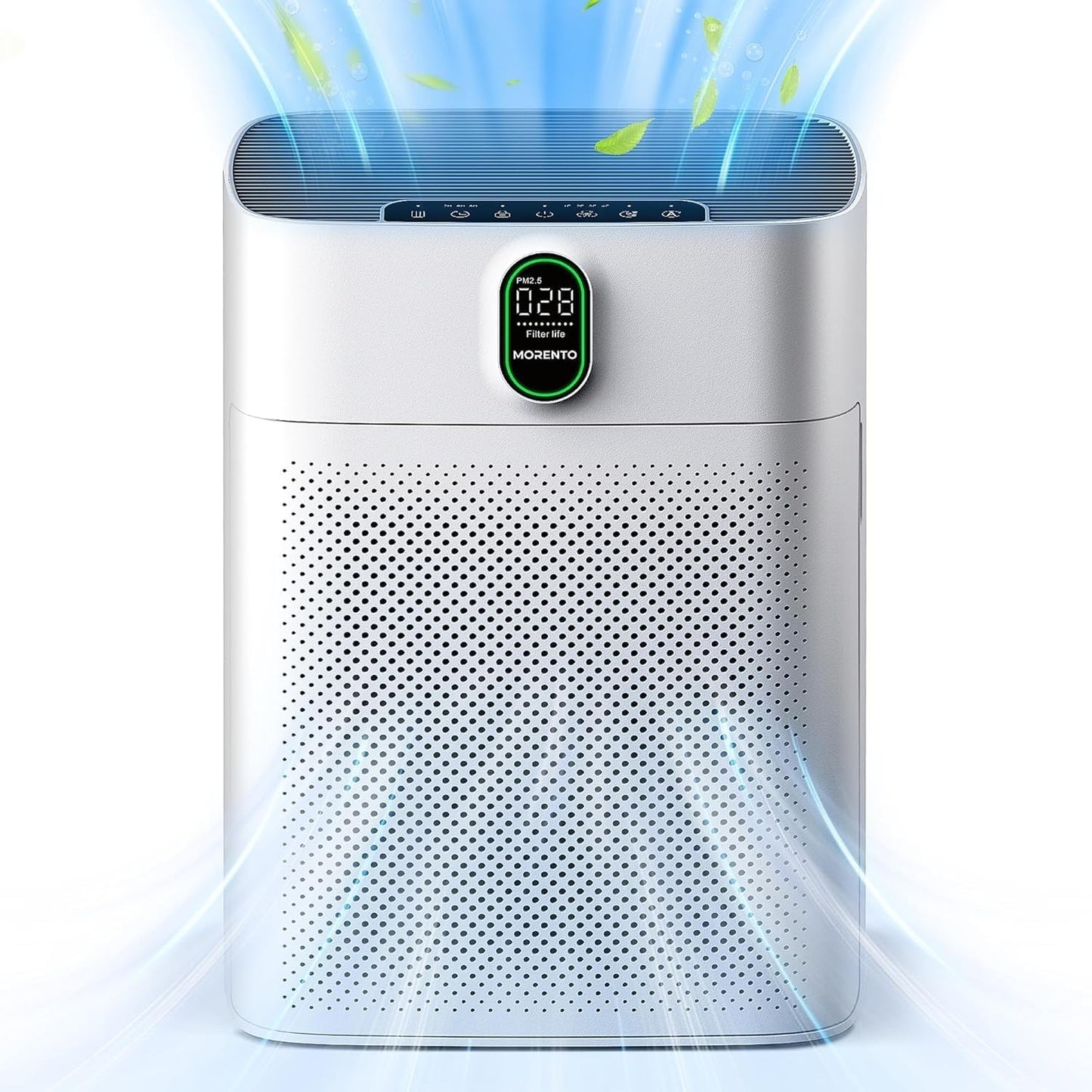 High-Efficiency Air Purifier for Large Rooms up to 1076 Sq Ft with PM 2.5 Display, True HEPA Filter, Dual Air Inlet, 24dB Noise Level, White