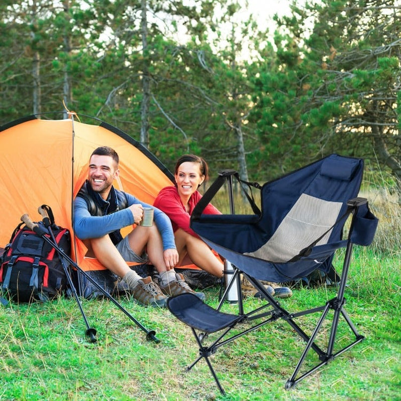 Hammock Camping Chair with Adjustable Footrest and Portable Carrying Bag