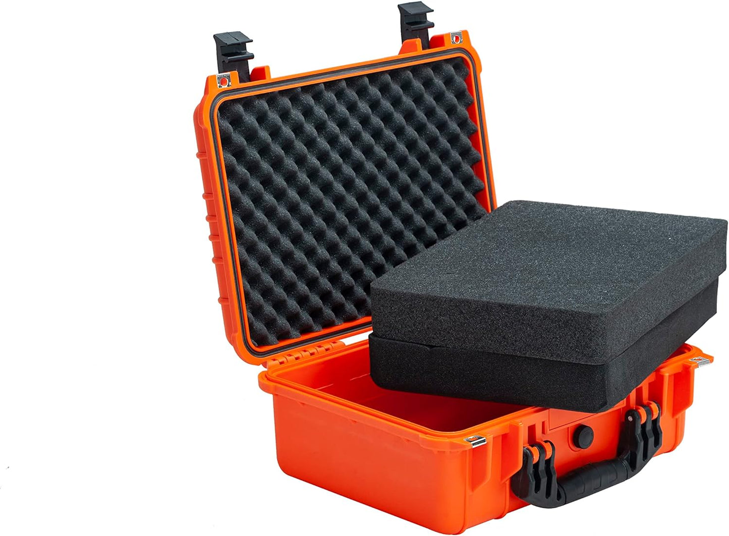 Portable Waterproof Hard Case - Customizable Foam -Drones, Equipment, Firearms - 15.98 x 12.99 x 6.85 Inches (Orange)