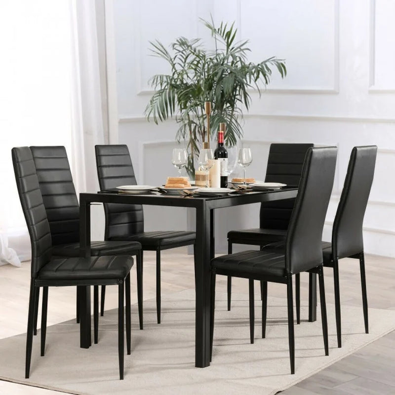 Set of Six High-Back Dining Chairs