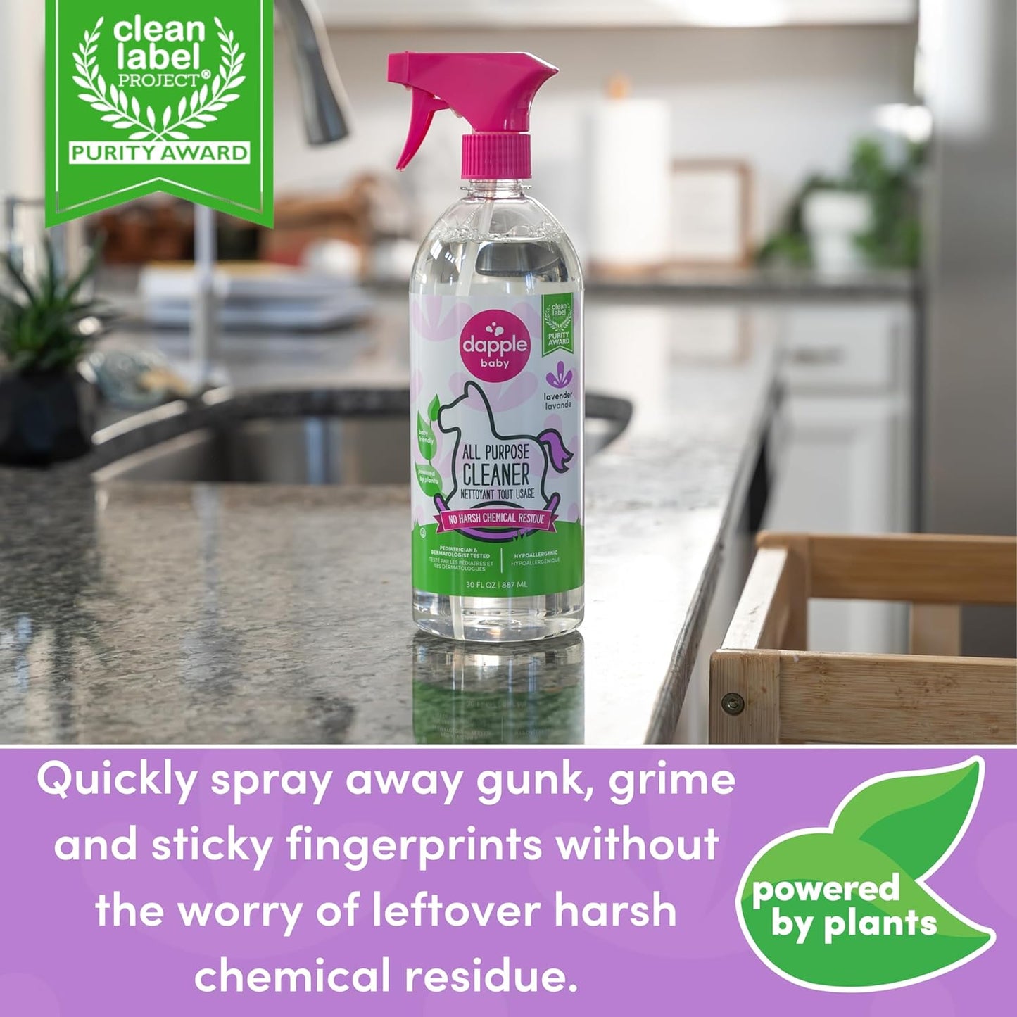 All Purpose Cleaning Spray, Multi-Purpose Cleaner, Baby Safe - Plant Based Household, Sweet Lavender Scented