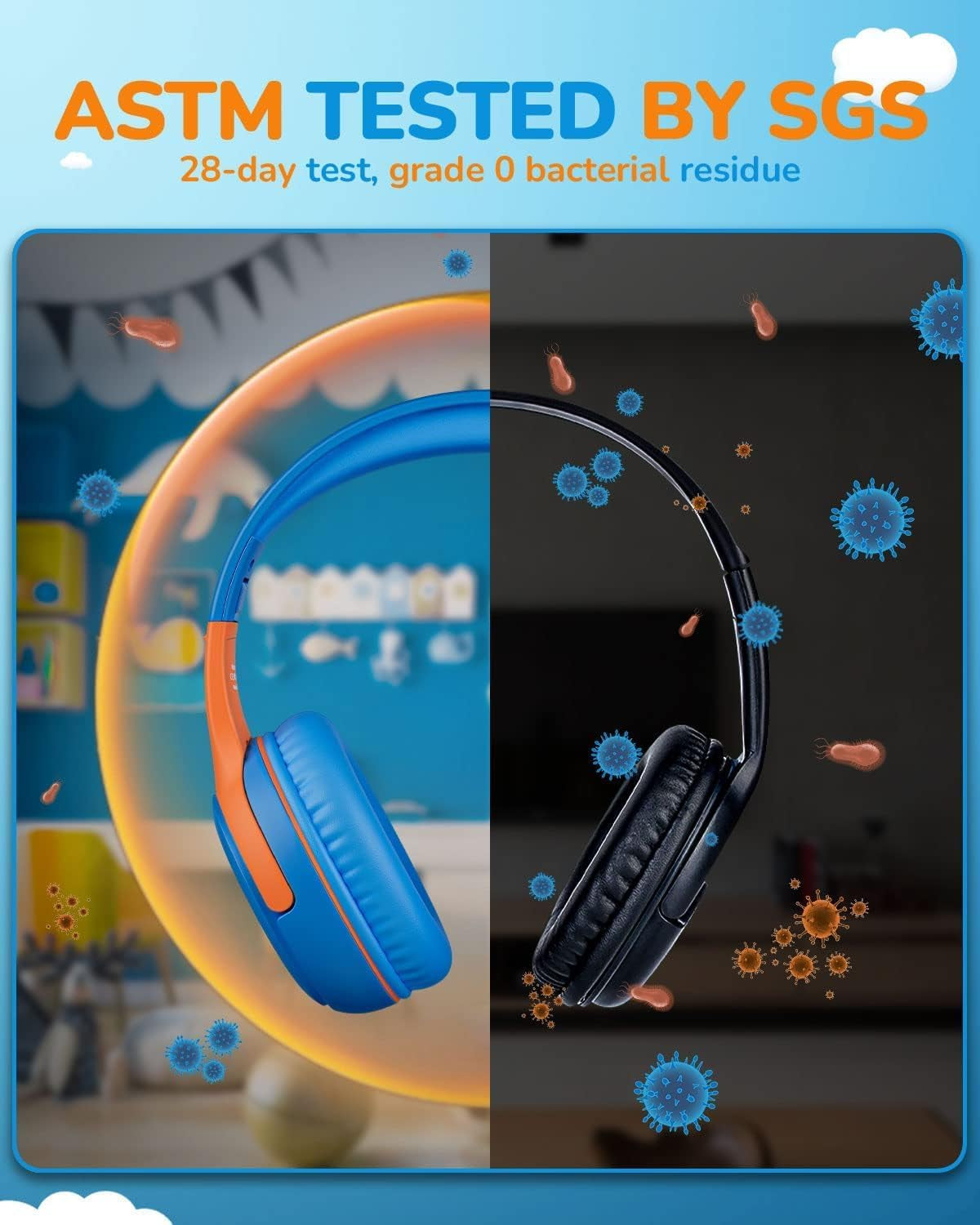 Kids Headphones with Cord - Comfortable and Durable Design for School and Work, Perfect Gift for Children