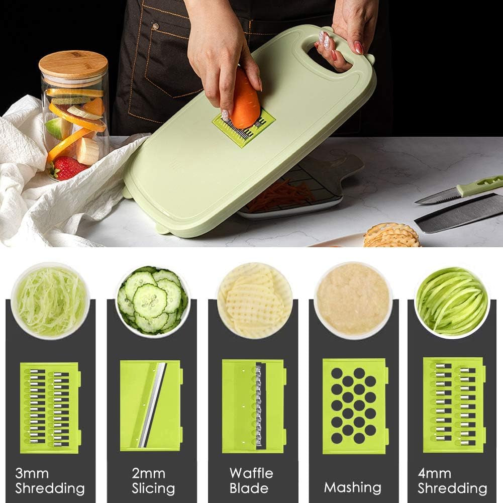 Collapsible 9-in-1 Camping Cutting Board with Colander - Multi-Functional Chopping Board and Vegetable Washing Basket