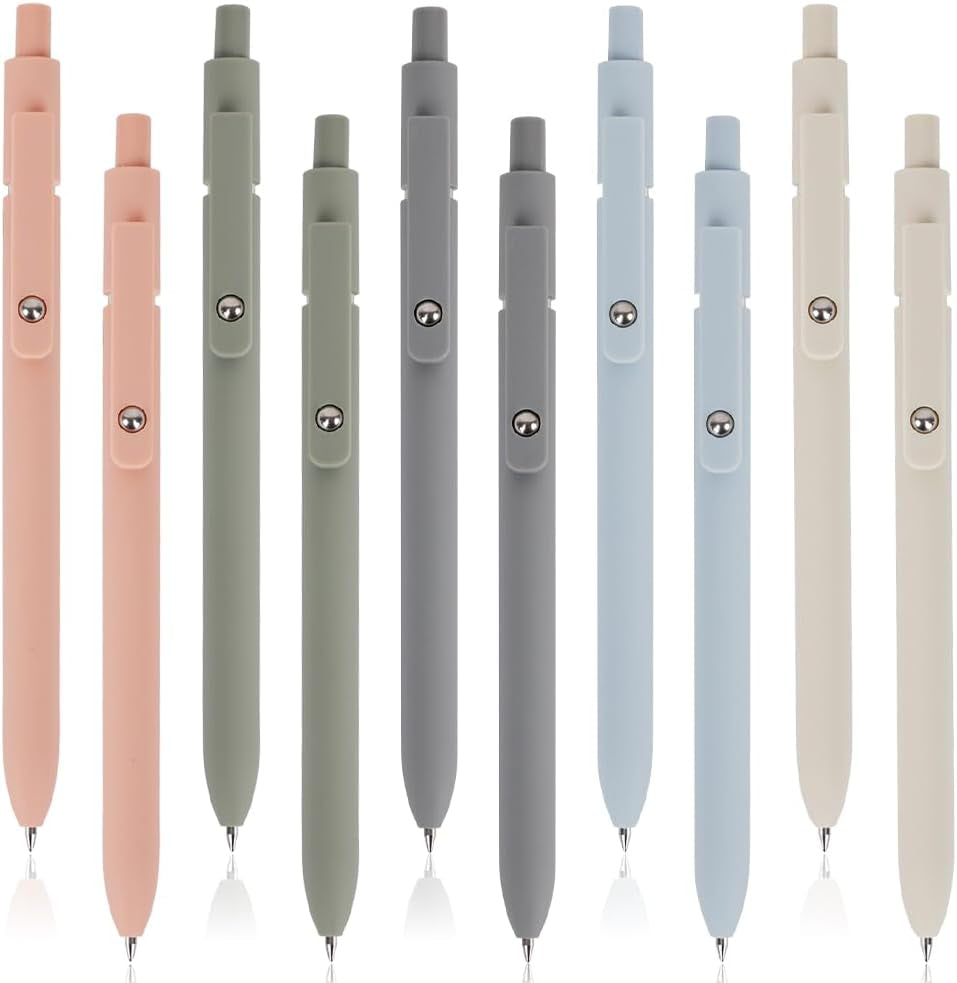 5 PCS Quick Dry Ink Pens, Gel Pens Fine Point Smooth Writing, Retractable 0.5 Mm Black Ink Pens, Rollerball Pens for Note Taking School Office Supplies, Cute Pens for Women Gifts(5Pens)