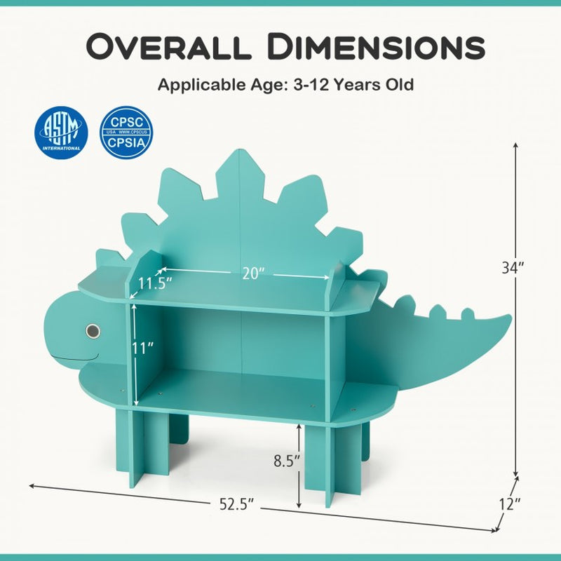 Children's Bookcase and Toy Storage Organizer with Open Shelves