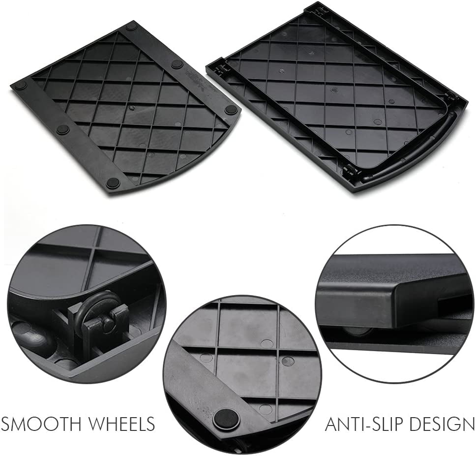 Kitchen Caddy Sliding Coffee Tray Mat - 12" Under Cabinet Appliance Organizer for Coffee Makers and Toasters with Smooth Rolling Wheels (Set of 2)